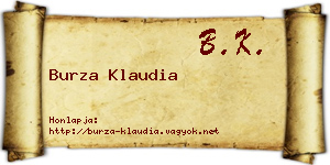 Burza Klaudia névjegykártya