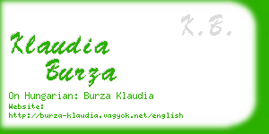 klaudia burza business card